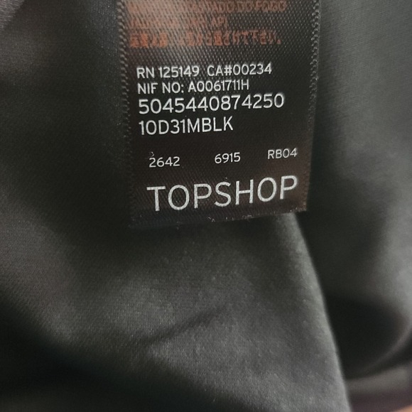 TOPSHOP Black Burnout Velvet Polka Dot Long Sleeve Dress size 6 Cocktail NWT - Picture 9 of 9